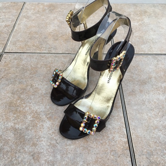 Dolce & Gabbana Ankle Strap Buckle Jeweled Sandals - Picture 13 of 16